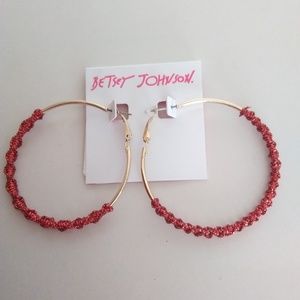 Betsey Johnson New Red Hoop Earrings
